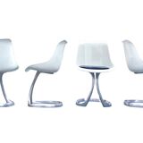 Set of 4 chairs by Michel Charron, organic design, 1970s