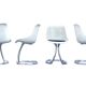 Ensemble de 4 chaises de Michel Charron, design organique, Années 70
