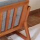Scandinavian armchair in teak Komfor, blue-grey fabric, 1960s, sled base (2 available)