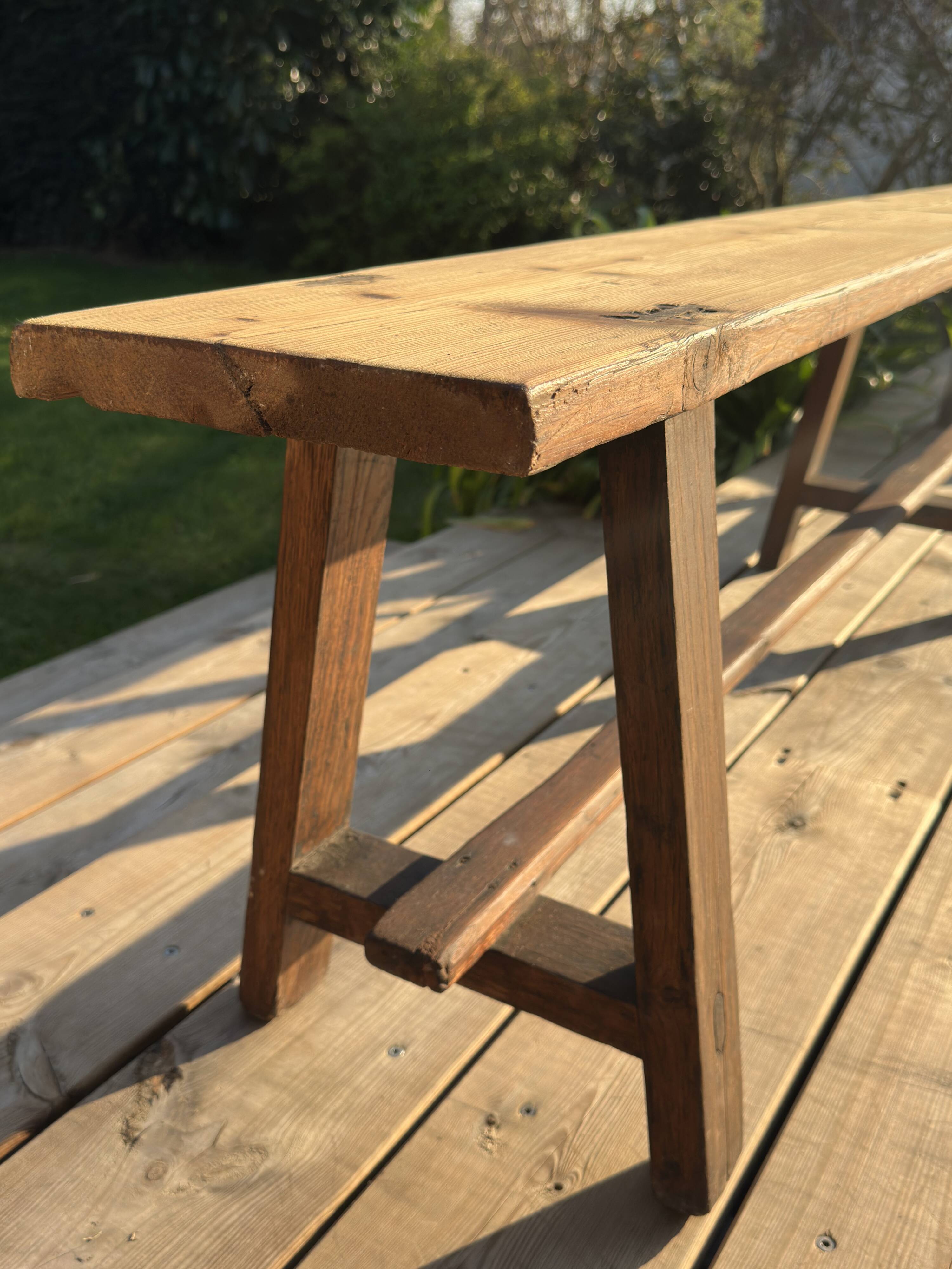 Large antique solid wood bench – 2.40 m