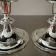 Pair of vintage silver metal candle holders