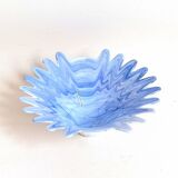Murano glass cup opaline blue white width 26 cm 60s