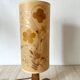 Vintage elm and dried flower lamp