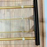 Vintage console in wood, glass and gold metal