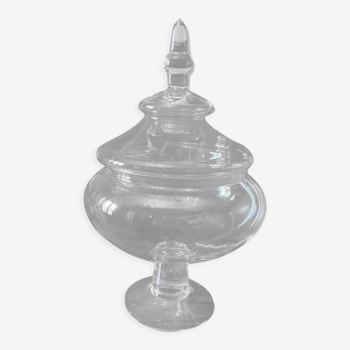 Glass jar on pedestal