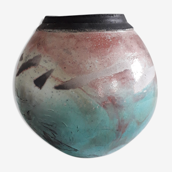 Raku vase 13x13 cm