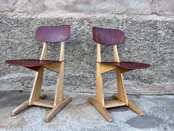 Paire de chaises enfant  Casals hêtre rouge