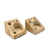 Enzo Mari, Set of 2 travertine desk organizers, Danese Italy 1970s
