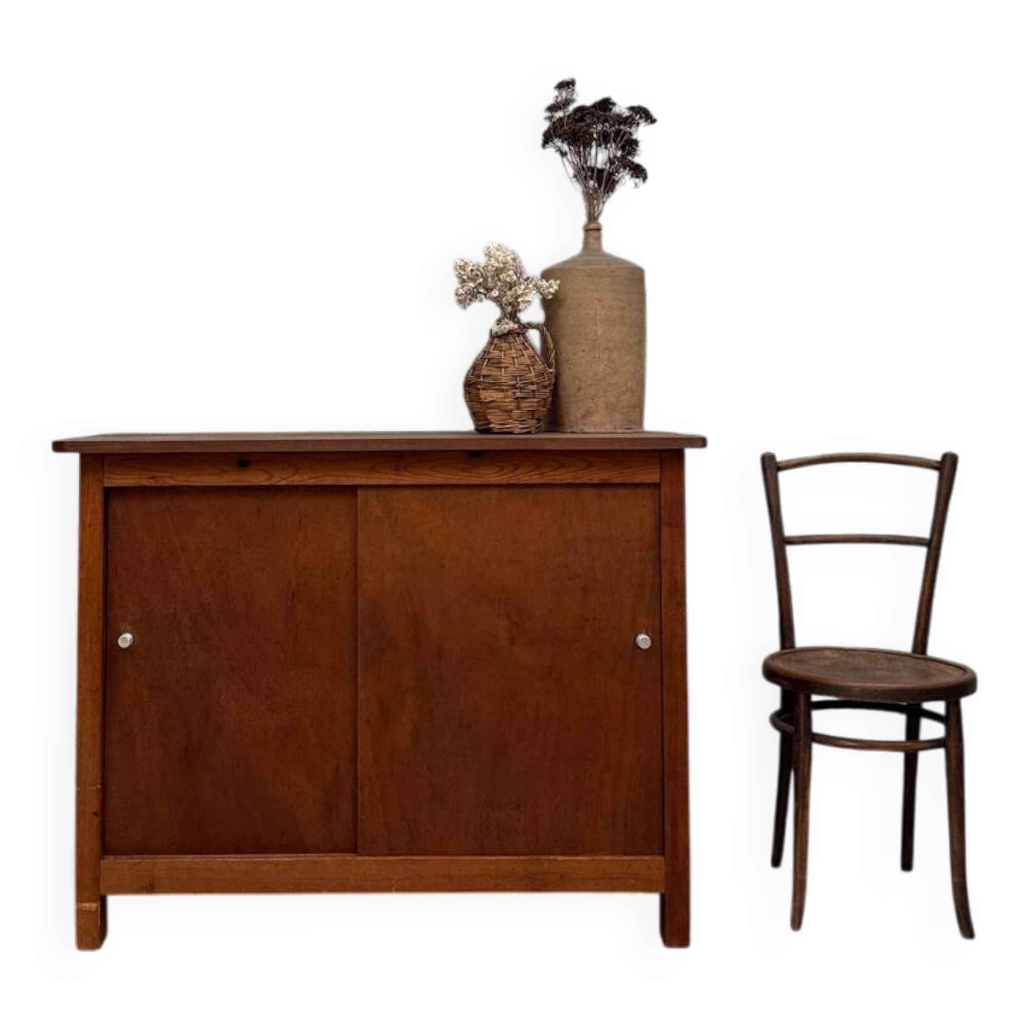 Vintage sideboard with sliding doors