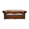 Chesterfield convertible vintage leather sofa