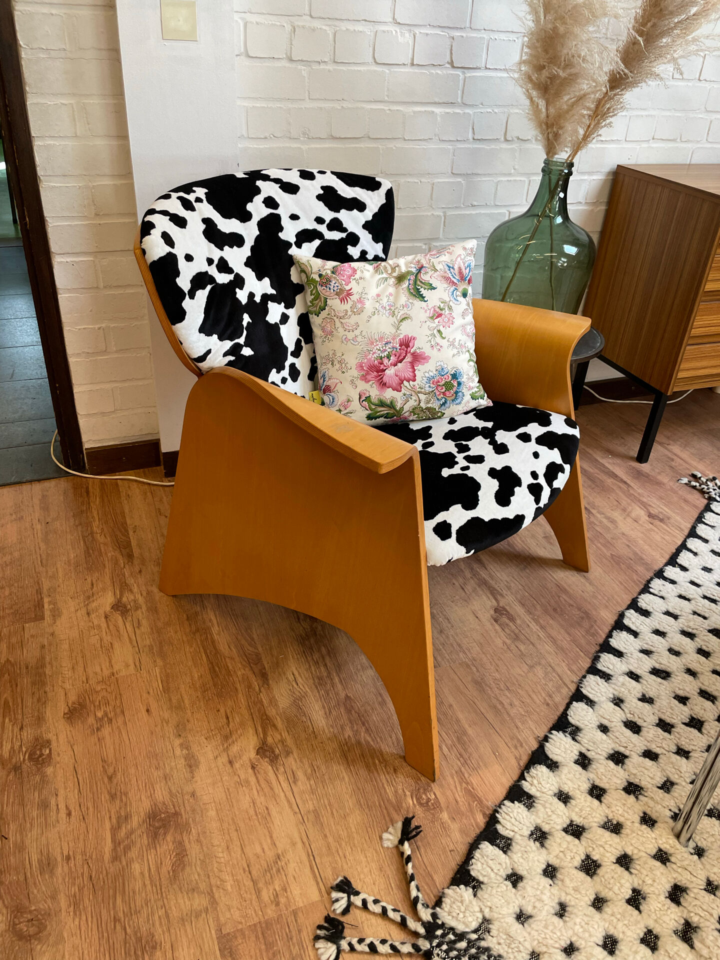 Designer armchair Federico Giner cowhide pattern