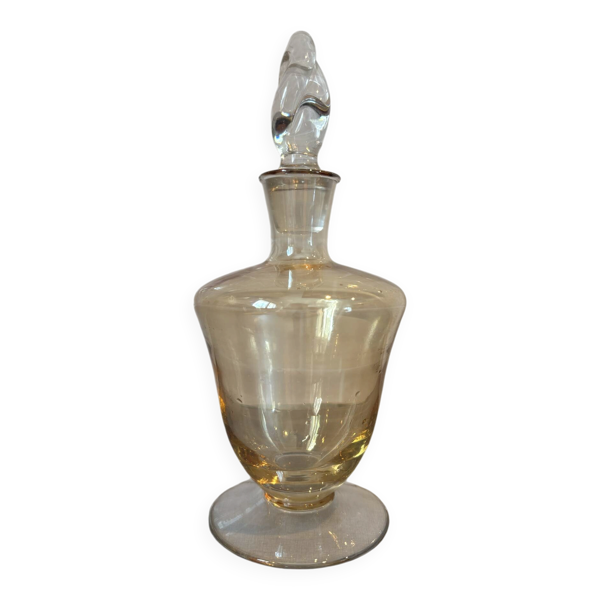 Carafe vintage en verre avec bouchon sculpté