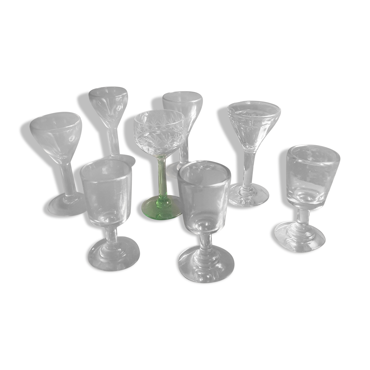 Lot old liquor glasses