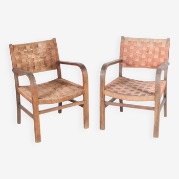 Pair of vintage rope armchairs