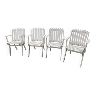 Set of 4 foldable Scandinavian armchairs year 60 has two positions