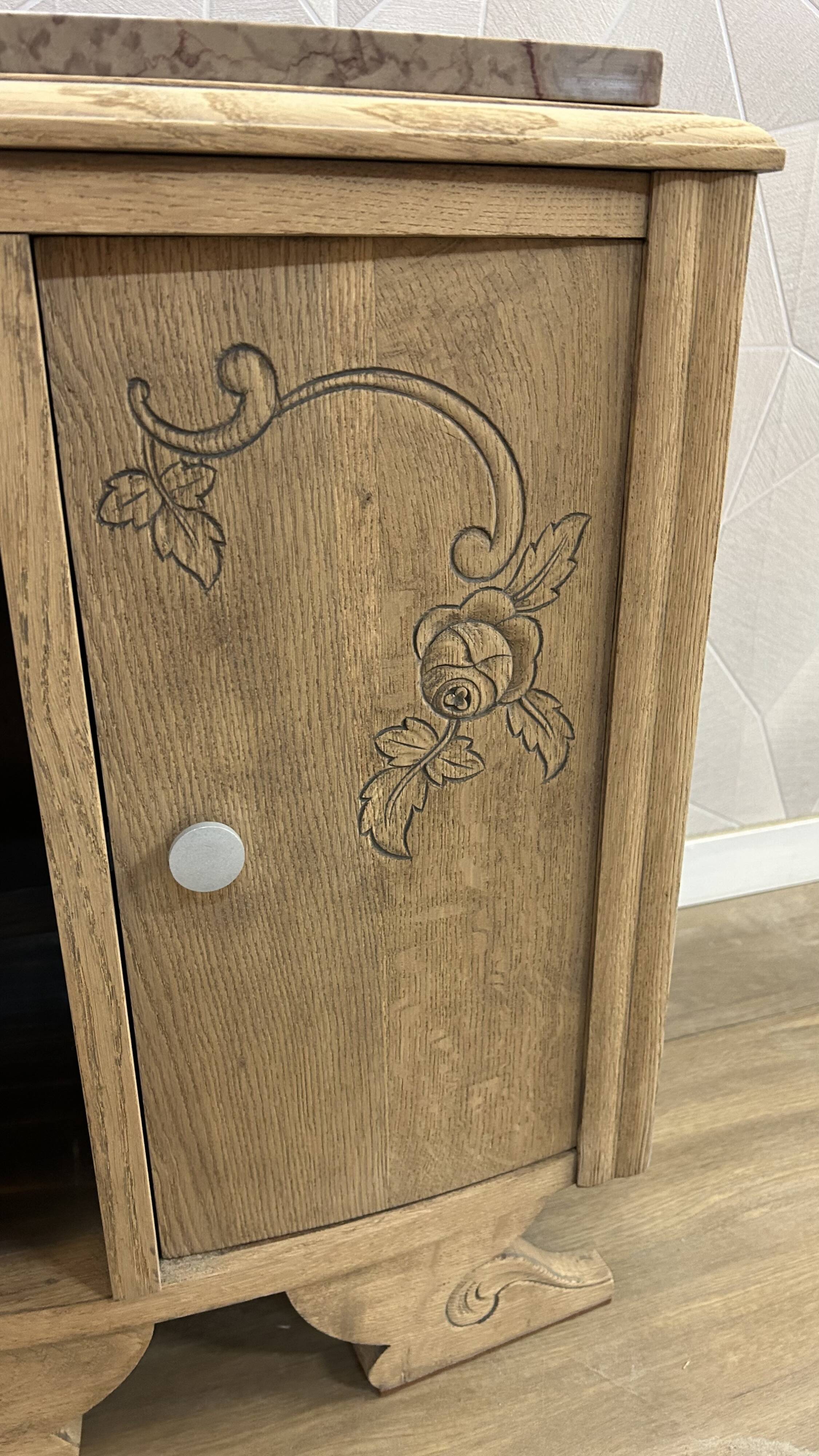 Antique art deco airbrushed bedside table