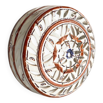 Handcrafted ceramic wall light blue centre