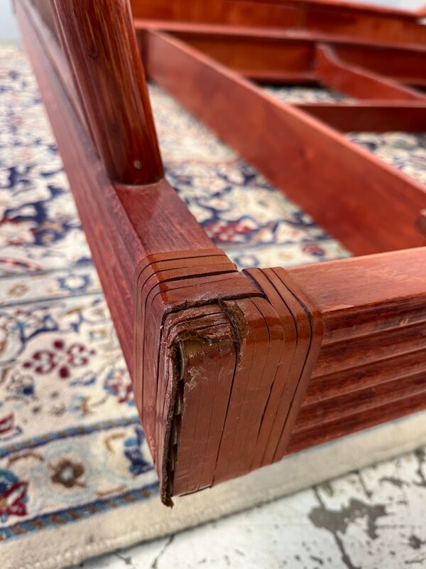 Lit à forme bateau   en osier par Maugrion années 60 -70