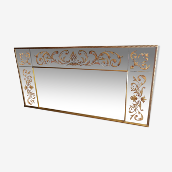 Miroir style vénitien cadre en bois doré 200x100cm
