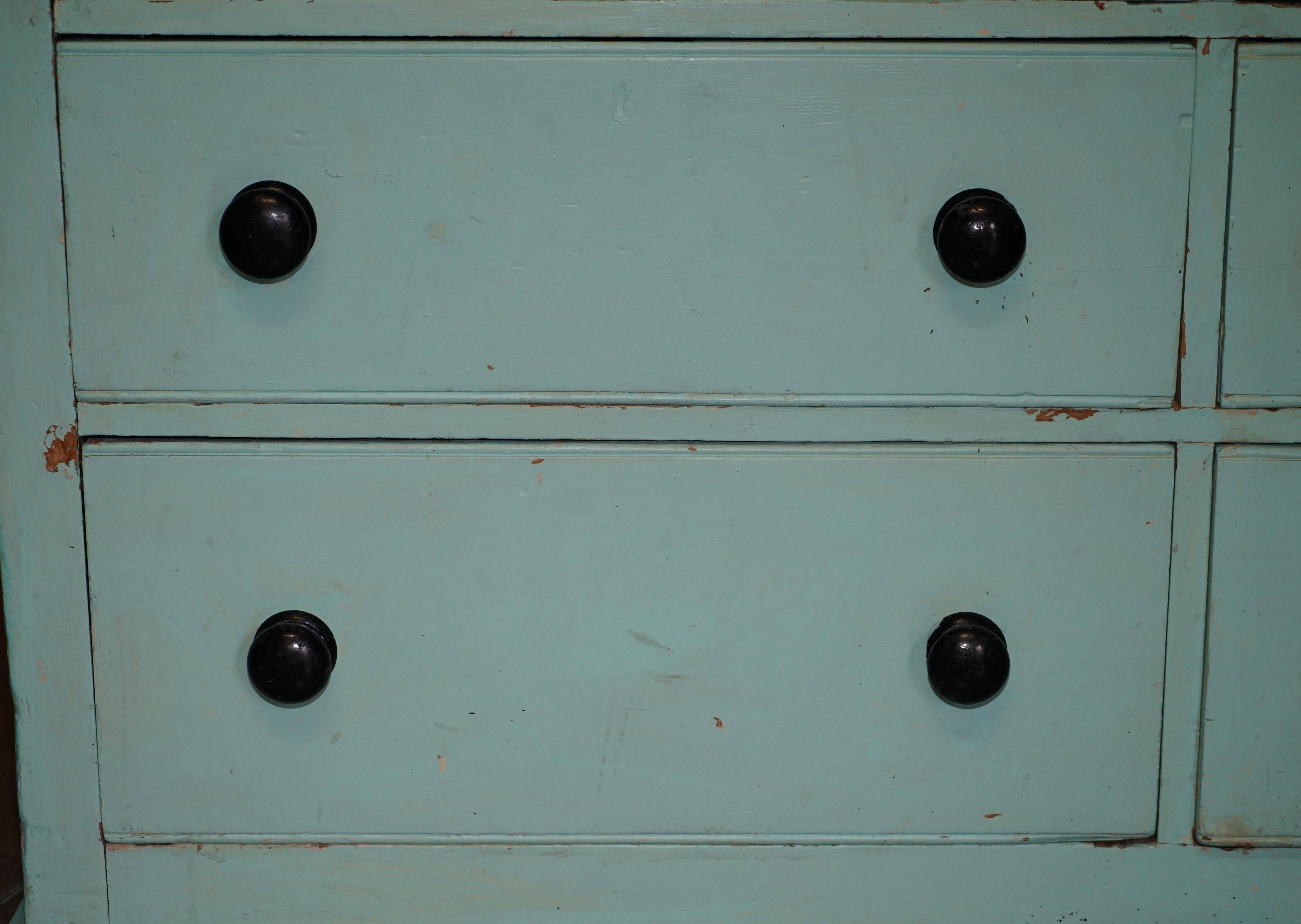 Painted pine linen cupboard or Victorian pantry circa 1860