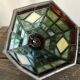Ancienne Lampe Arts & Crafts cf. Tiffany Fer forgé et vitrail