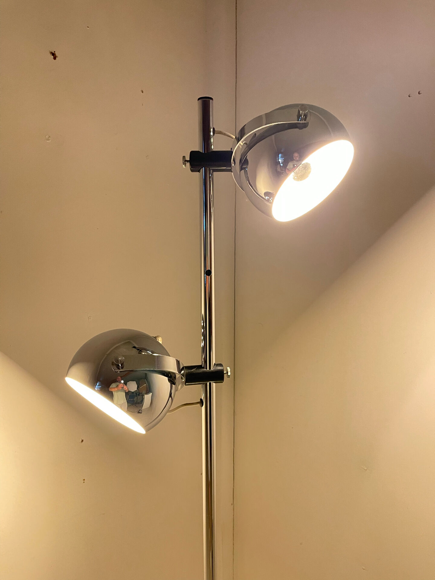 1970s floor lamp with 2 spots
