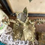 Pair of antique bronze candlesticks