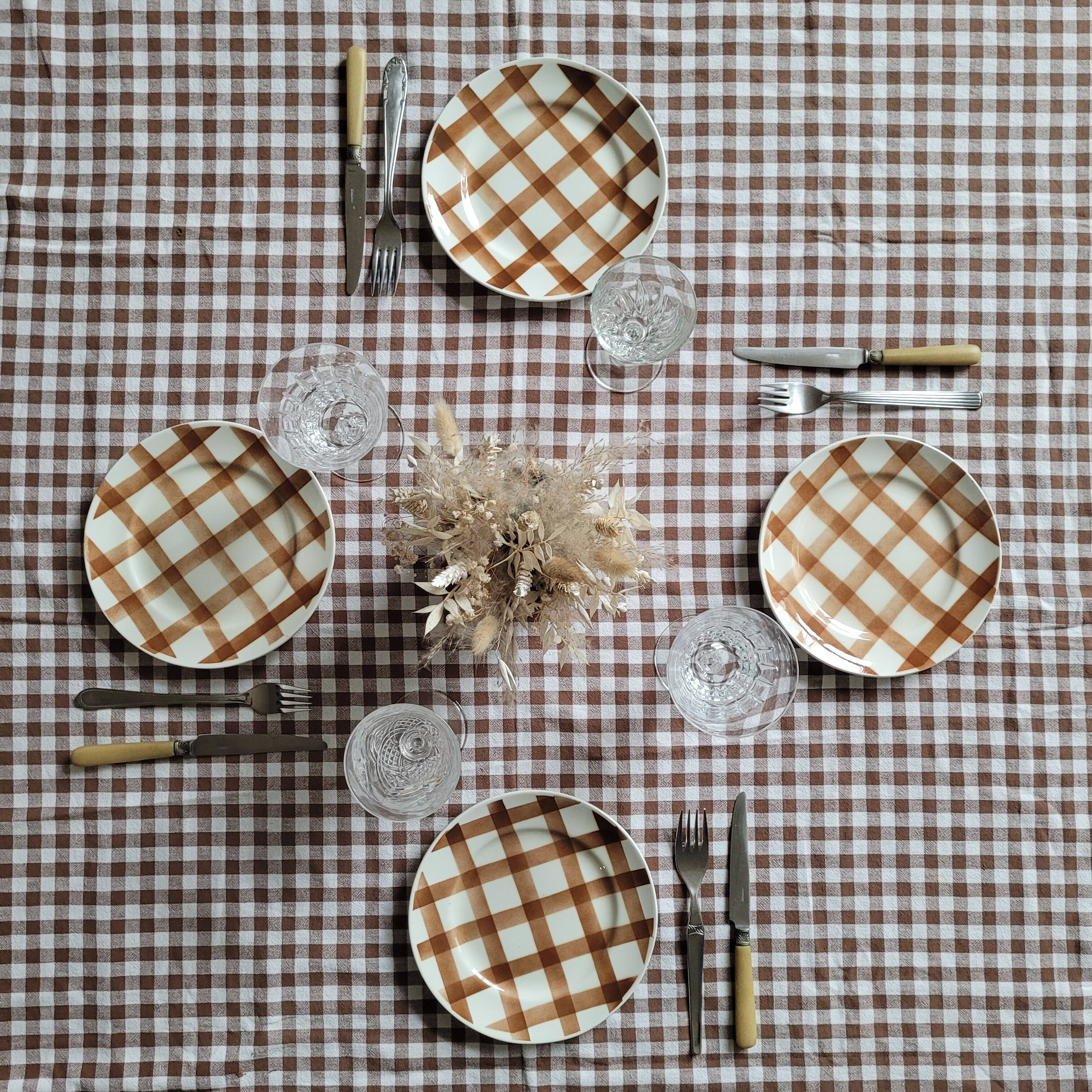 La Redoute x Selency set of 4 brown dessert plates
