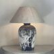 Lamp with linen shade