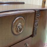 English art deco oak bar