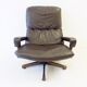 Strässel King chair brown leather armchair by Andre Vandenbeuck for WK
