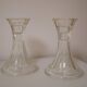 Set of 2 glass candle holders