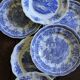 8 romantic blue Lunéville Sarreguemines dinner plates