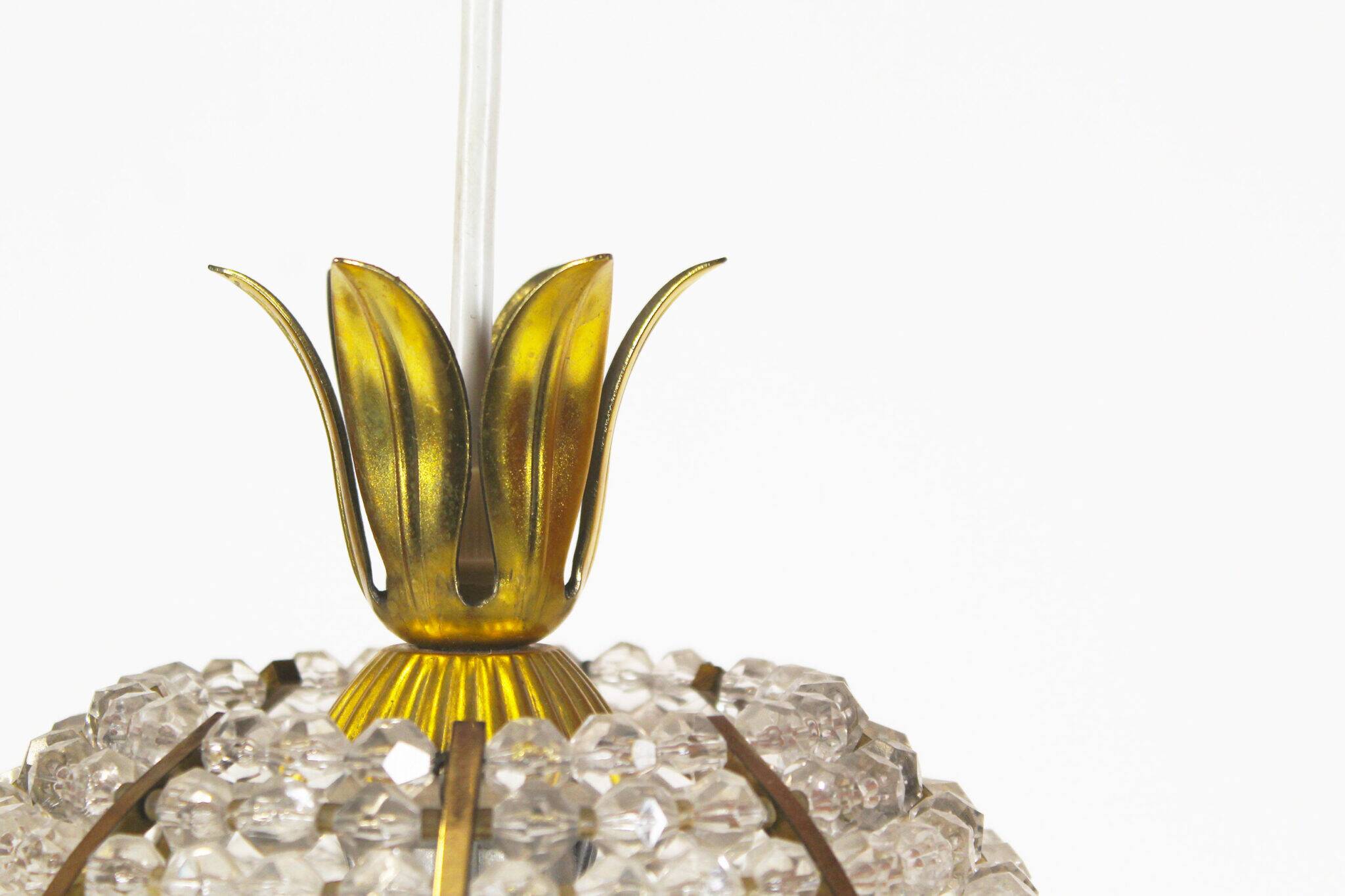 Petit Vintage pineapple pendant chandelier by Emil Stejnar for Rupert Nikoll