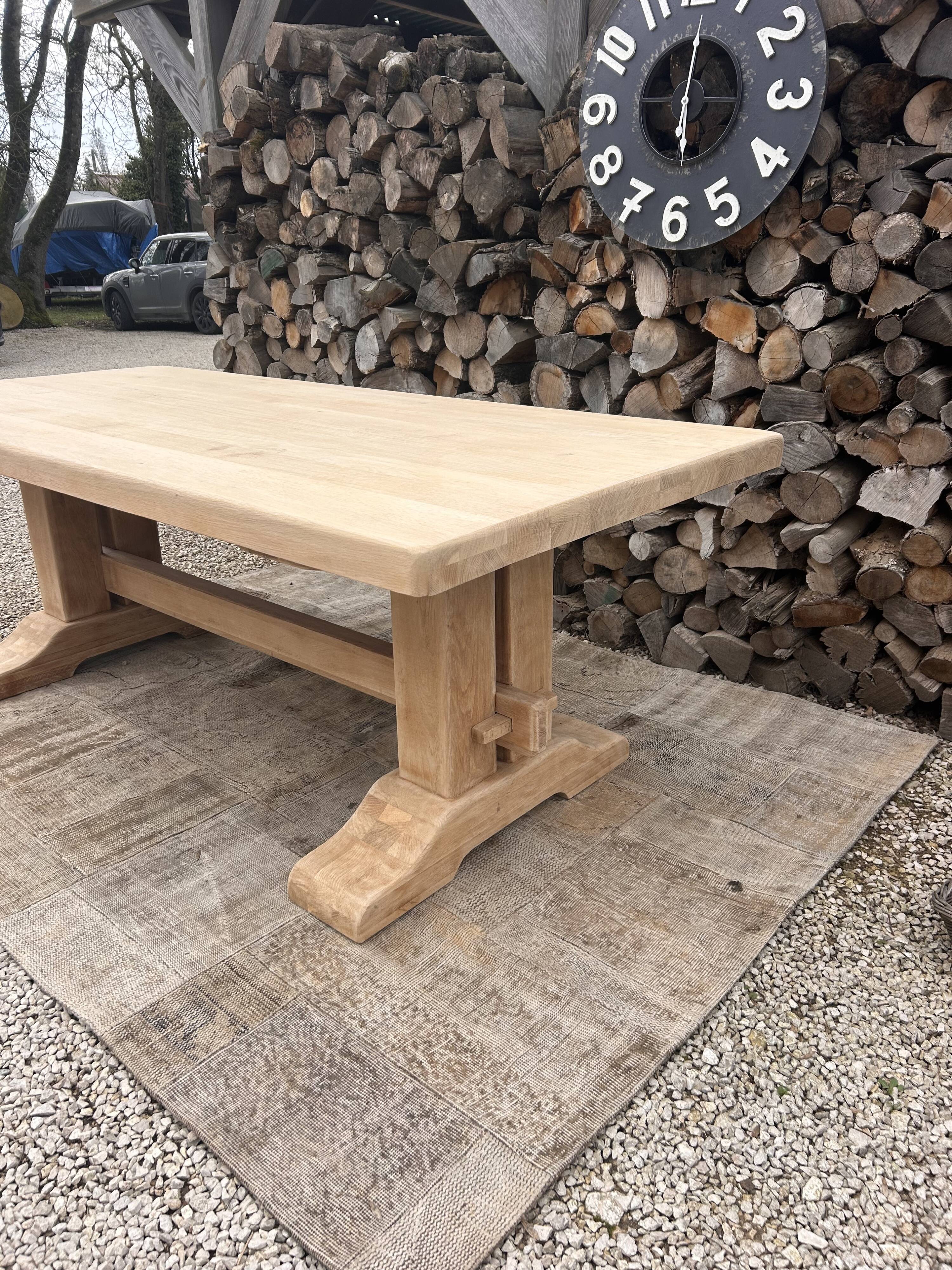 Renovated solid oak monastery table