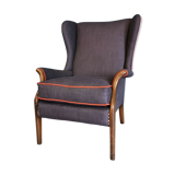 Vintage armchair teak 1960 years covered with violet