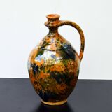 Pichet à eau très décoratif émaillé Teimel Istvan Obanya Boros kancso poterie