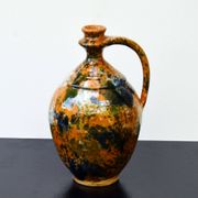 Very Decorative Water Jug Glazed Teimel Istvan Obanya Boros kancso pottery