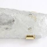 Pair of large angular glass wall lights by Hillebrand, Germany, 1960s.