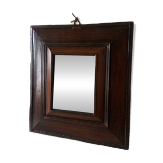 Miroir Huguenot à double fond en bois