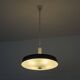 Grande suspension Mid Century métal laqué verre opalin gravé 1960