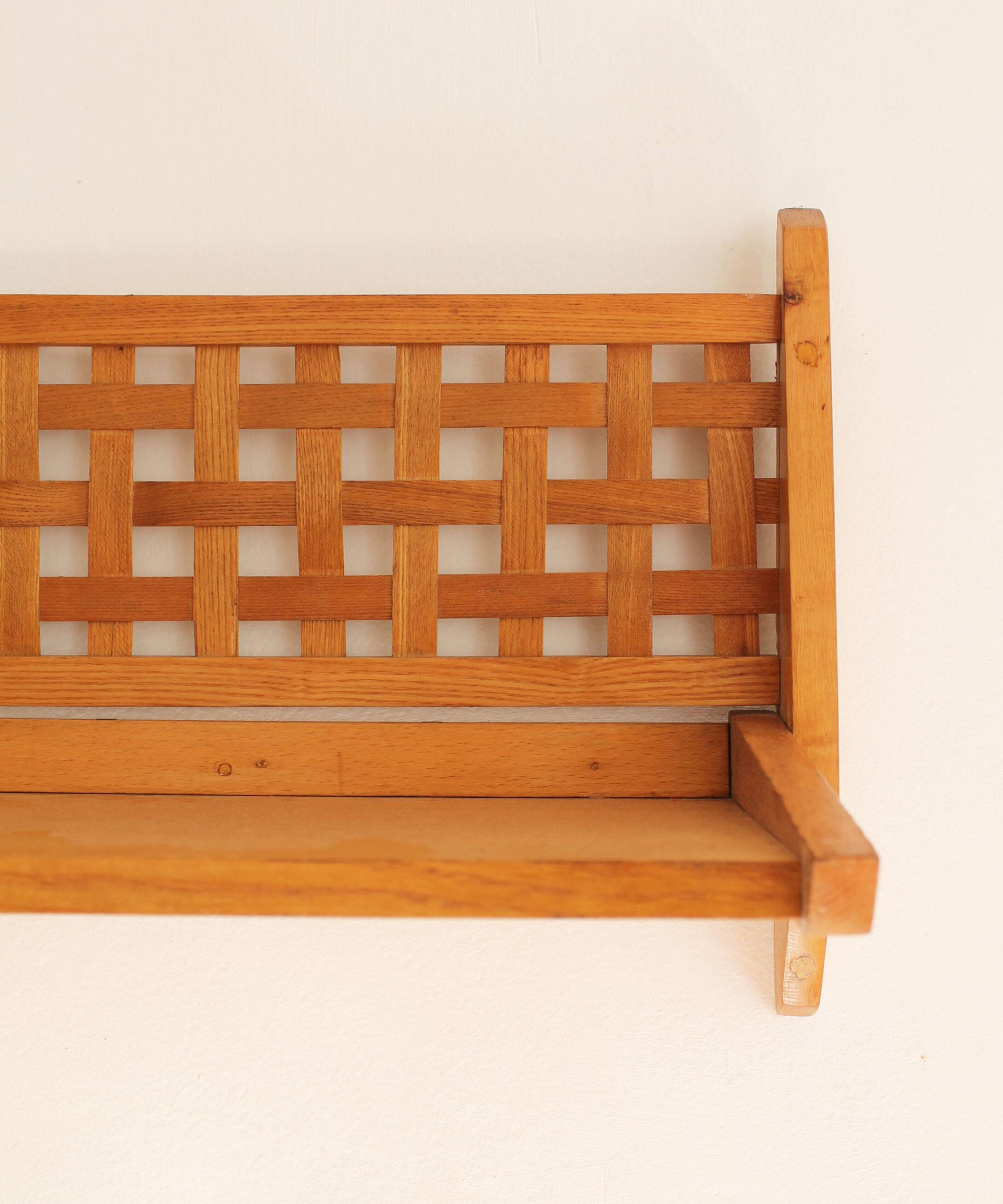1960's Wooden Wall Shelf