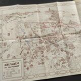 Panoramic map of the city of Jerusalem 1950's
