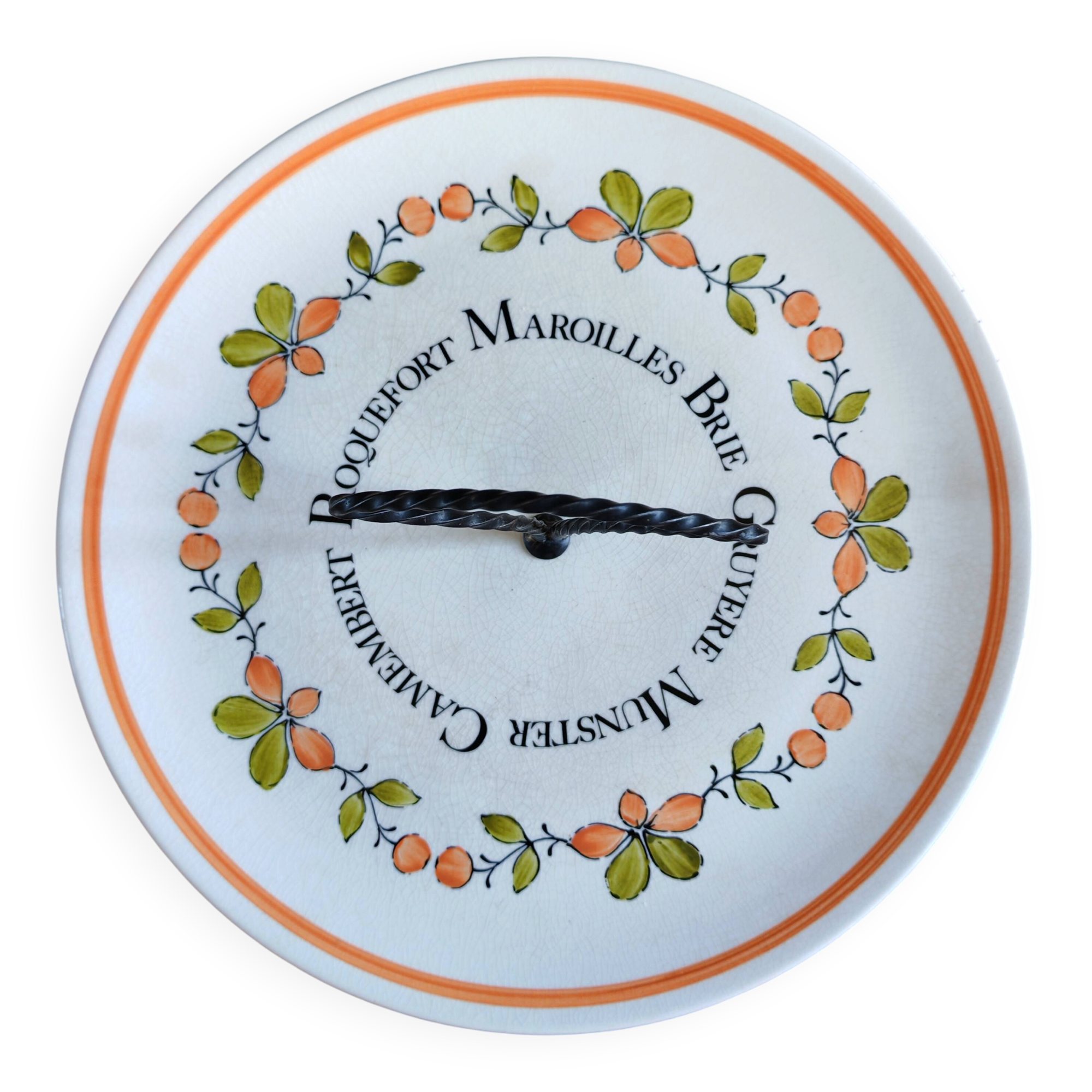 Vintage Cheese Plate Gien France Handmade decor My Kitchen