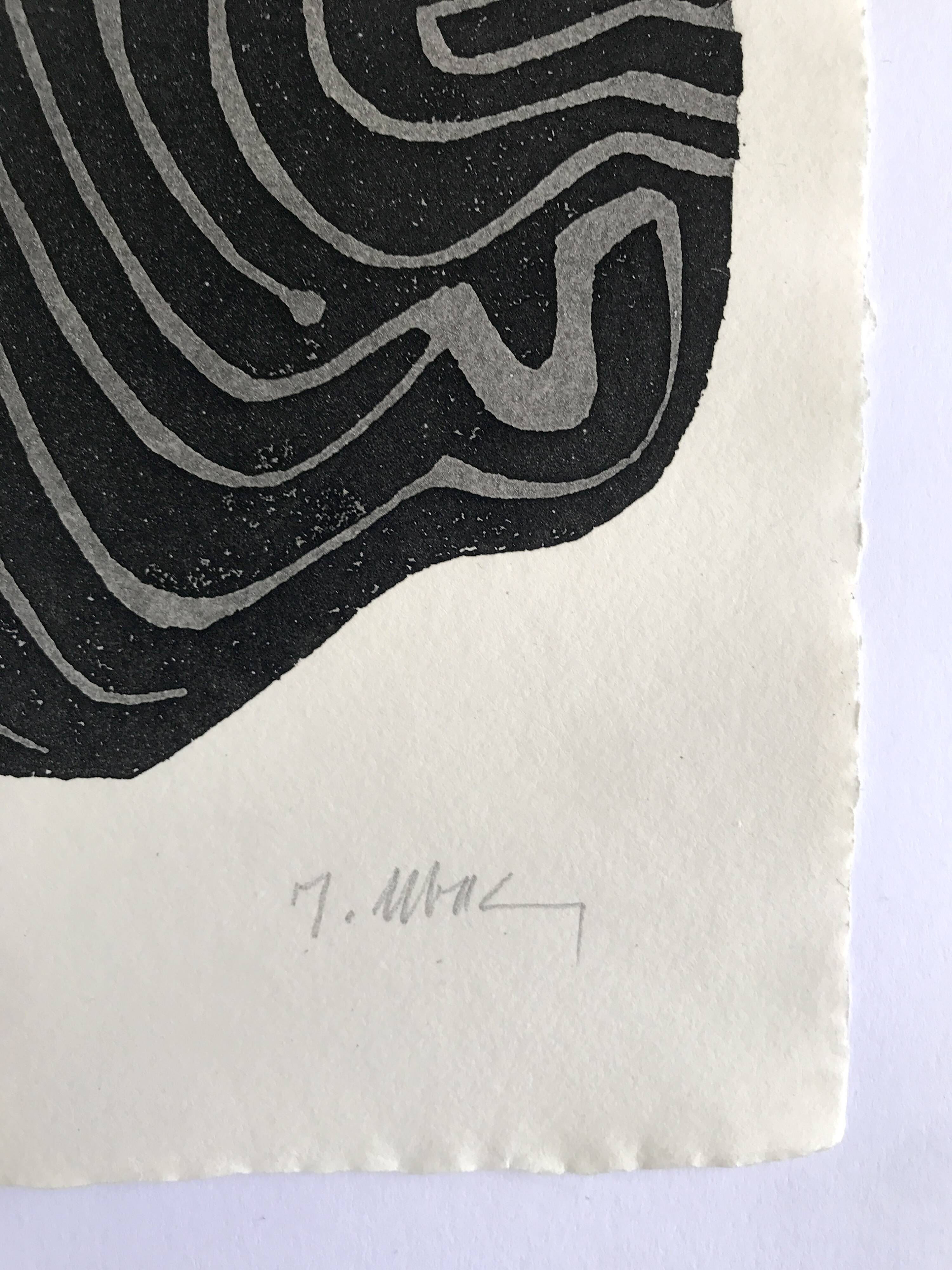 Raoul ubac, the uprooted grass 1, 1975. original etching signed in pencil.