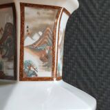 Vintage Hexagonal Japanese Porcelain Vase – Landscape Decoration