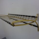 Vintage German wall coat rack with hat rack, 1950s