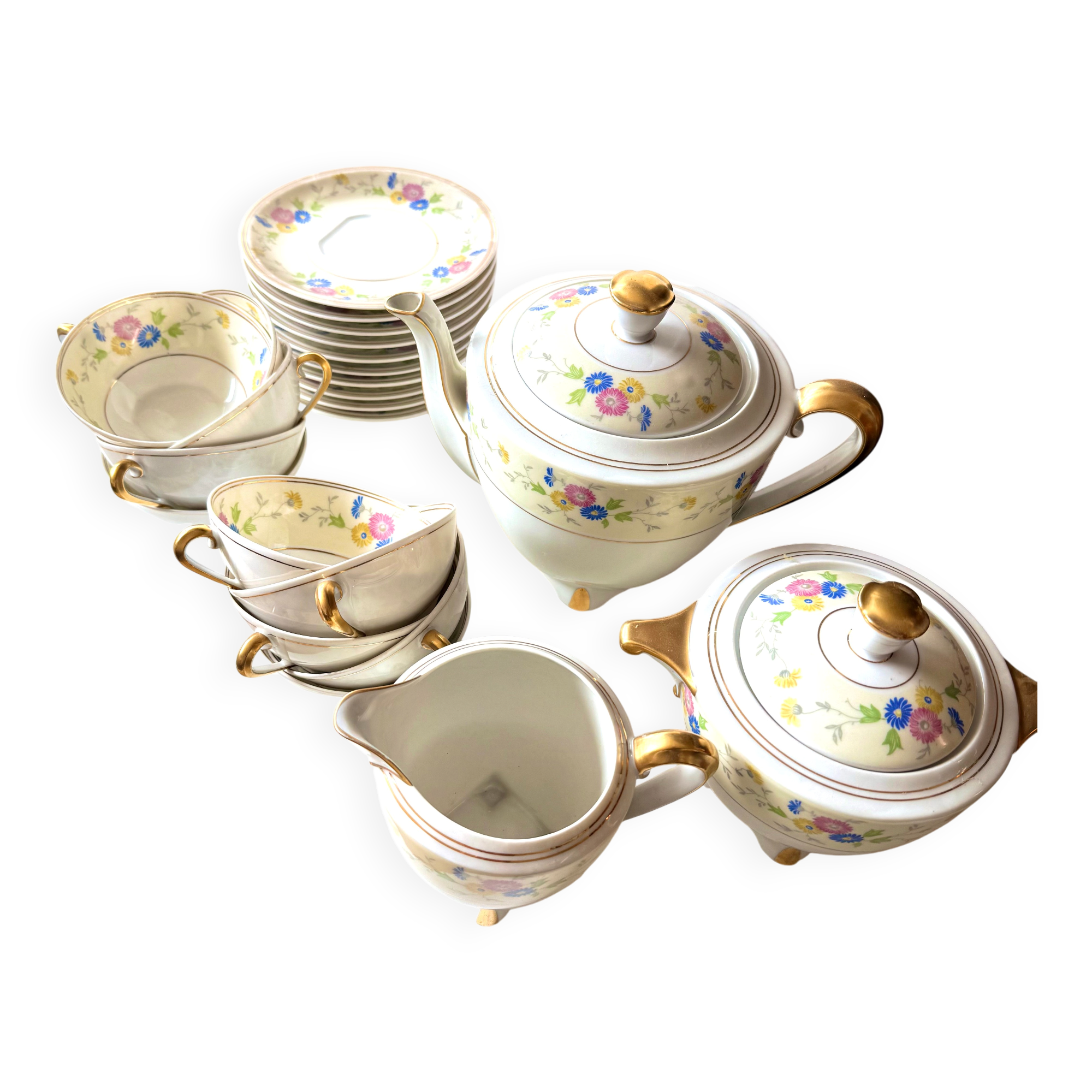 19th-century porcelain coffee/tea service - G. Boyer