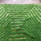 Handmade traditional natural wool rug green size 150 x 250 cm