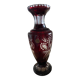 Ruby red cut Bohemian crystal vase - Bohemia Crystal